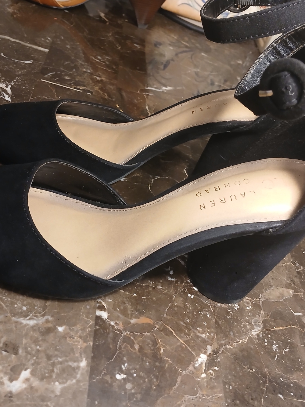 Classic Black Ankle-Strap Block Heels - Picture 2 of 10